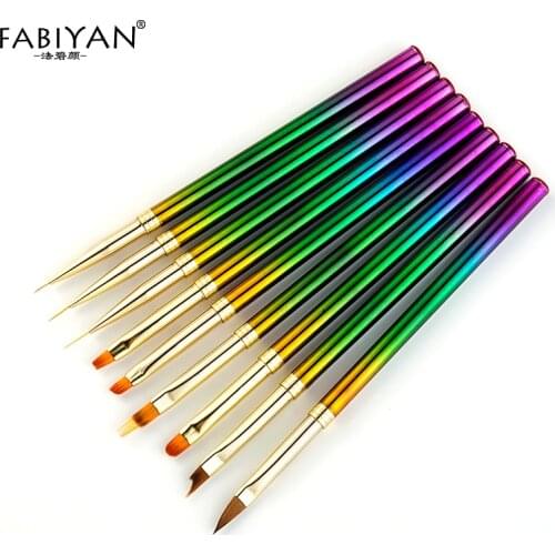 9 Style Nail Art Brush Metal Gradient Liner Painting Flower Lines Stripe Drawing Pen Polish French UV Gel Extension Builder Tool