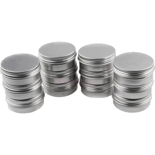 12Pcs Aluminum Round Cosmetic Lip Gloss Balm Tin Can Screw Thread Lid Lotion Cream Powder Eyeshadow Soap Wax Ointment Makeup DIY