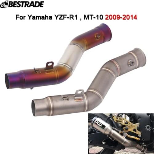 For Yamaha R1 YZF-R1 MT-03 2009 2010 2011 2012 2013 2014 Motorcycle Exhaust Side Mid Middle Link connection Pipe Stainless Steel