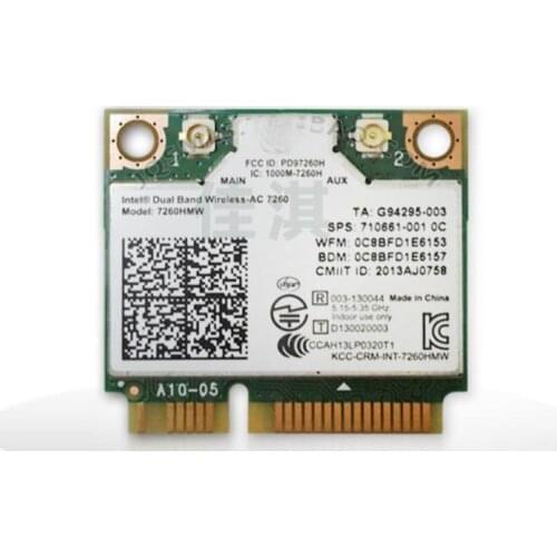Dual Band Wireless Wifi Card For Intel AC7260 7260HMW ac Mini PCI-E 2.4G/5Ghz Wlan Bluetooth 4.0 Wifi Card 802.11 ac/a/b/g/n