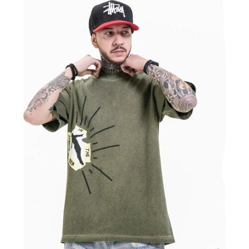 Hip Hop T-shirt Mens Streetwear Harajuku Letter Print Tshirt Cotton Vintage Fashion Top Round Neck Short Sleeve 2021 Summer Tee