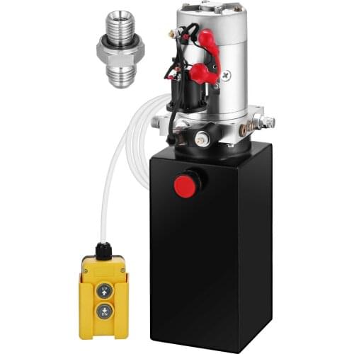 8 Quart Hydraulic Power Single Acting Unit 8L Hydraulic Pump12V Metal Reservoir Hydraulic Pump Power Unit for Dump Trailer Car