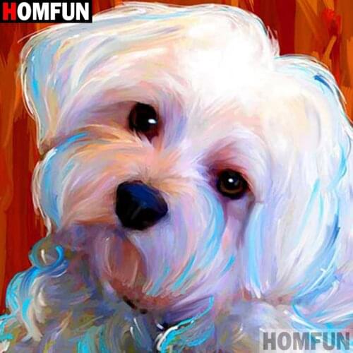 HOMFUN 3D Diamond Painting "Animal dog" DIY Full Rhinestones Drill Cross-stitch Kits Square Round Diamond Embroidery A27049