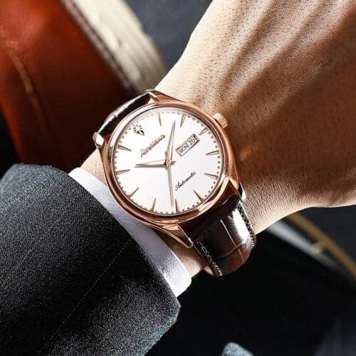 JSDUN automatic mechanical men watch made luxury stainless steel 316L sapphire fashion waterproof classic watches Reloj Hombre