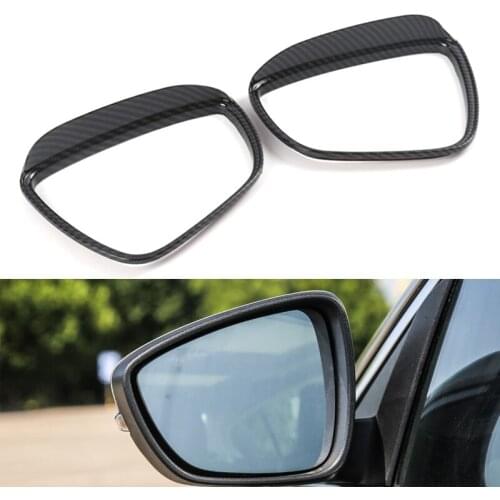 Carbon Look Chrome for Ford Focus MK4 2019 2020 Side Rearview Mirror Rain Eyebrow Cover Trims Accessories