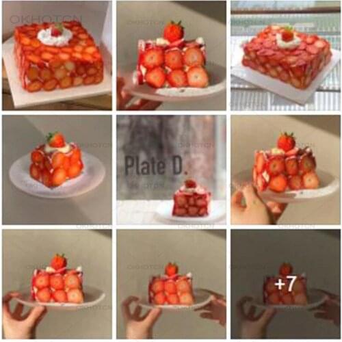 Diy Strawberry Cake Square Drill Diamond Painting Photo Custom Colorful Handmade Rhinestone Mosaic Kids Home Room Wall Decor