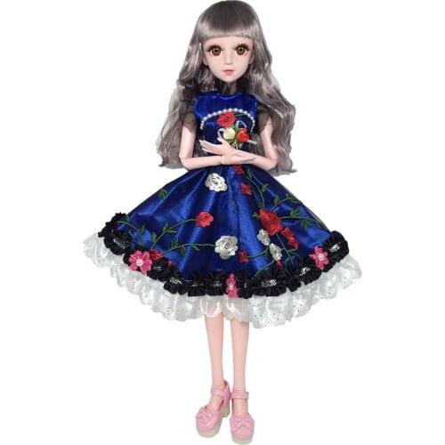 60cm 20 Movable Joints White Skin Bjd Dolls Princess Dress Girl Toys 3D Eyes Clothes Shoes Accessories BJD Doll Toy for Girls