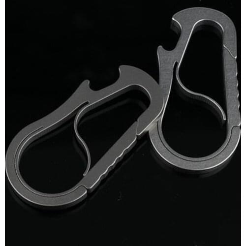 Outdoor EDC Small Tool Keychain Pocket Titanium BuckleBottle Opener Titanium Alloy Key Ring