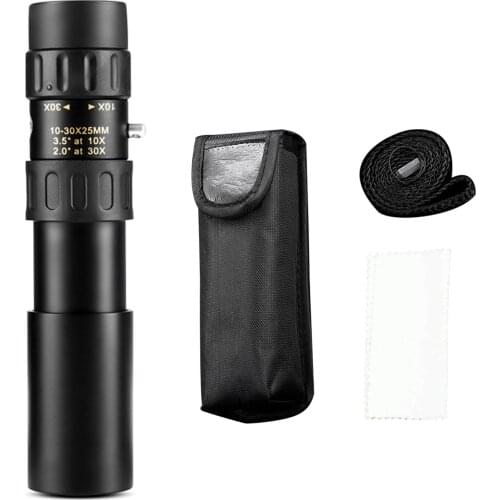 10X-30X Monocular Telescope Compact Portable Telescope with BAK4 Prism FMC Lens for Concert Sports Bird Watching Camping Hiking
