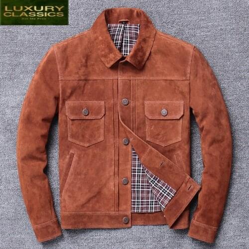 Leather Genuine Winter 100% Jacket Men Spring Autumn Chaqueta 2021 Natural Streetwear Fit Real Cow Leather Coat Mens 1929