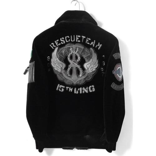 100% Wool Coat Man Winter Jacket Men Real Sheep Shearling Fur Coats Mens Wool Fur Collar Streetwear Jackets Hiver LW2321