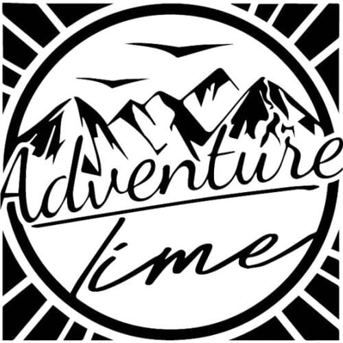 Brave Mountain Adventure Decal High Quality Car Decoration Personality PVC Car Window Waterproof Sticker Black/White, 15cm*15cm