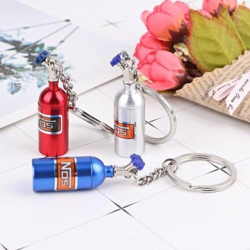2021 New Fashion Metal Key Ring Car Key Chain Holder Keyfob For NOS Turbo Nitrgen Bottle Car Styling