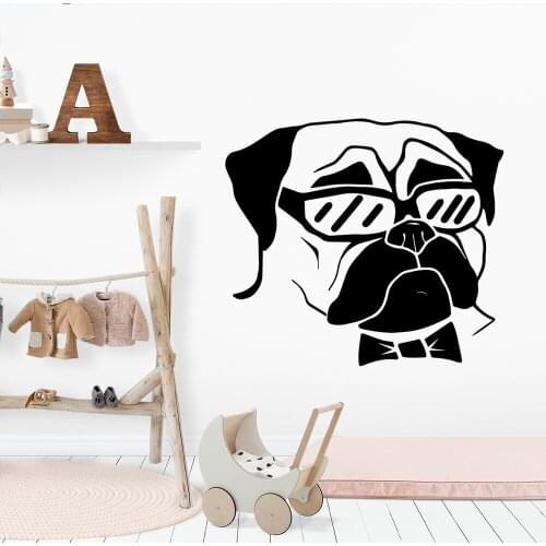 NEW Bull Dog Wall Sticker Pvc Wall Art Stickers Modern Fashion Wallsticker For Kids Rooms Nursery Room Decor Bedroom