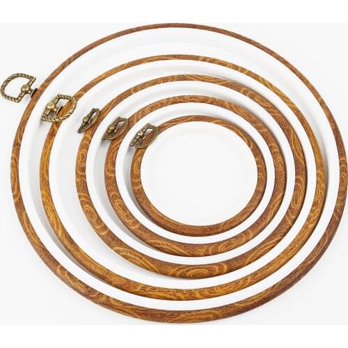 Plastic Imitation Wooden Frame Embroidery Hoop Ring Circle Round Loop For Cross Stitch Machine Hand Needlecraft DIY Sewing Tools