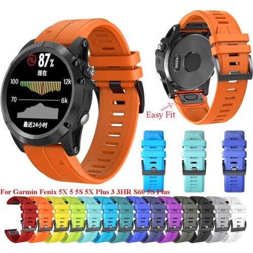 26 22 20mm Watchband for Garmin Fenix 5X 5 5S Plus 3 3 HR Forerunner 935 Watch Quick Release Silicone Easy fit Wrist Band Strap