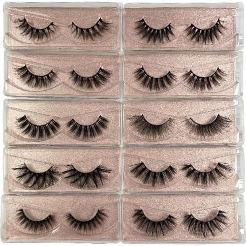 Wholesale Eyelashes Faux 3d Mink Lashes Natural Soft Eyelashes Makeup Fluffy Eyelashes Extension False Lashes In Bulk
