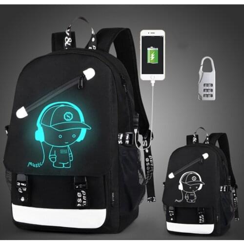 Anti-thief Children School Bags Boy Girl Anime Luminous School Backpack Teenager Schoolbag Waterproof Kids Bag USB Charging Port