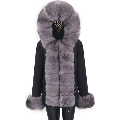 2021 Winter Womens Fur Coat Natural Fox Fur Coat Womens Coat Thick Warm Parkas Women Jackets Outwear Streetwear