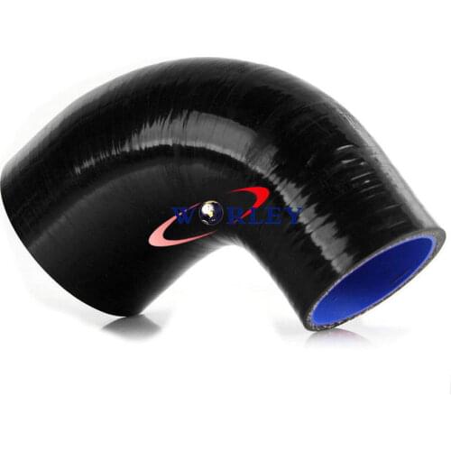 76mm 3" to 102 mm 4" Turbo intake pipping silicone hose reducer elbow 90 degree BLACK
