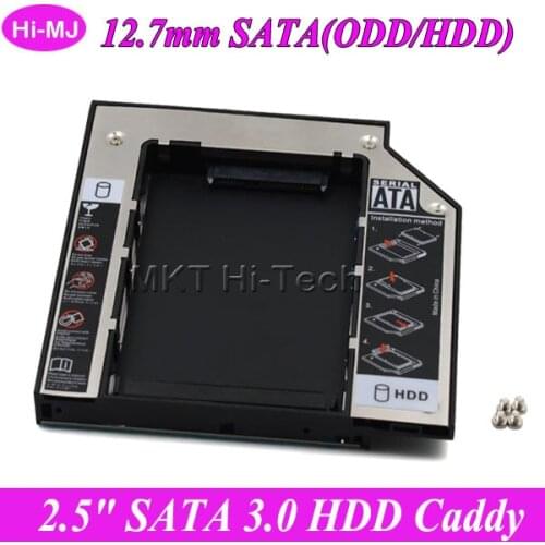 Universal SATA 3.0 2nd HDD Caddy 12.7mm for 2.5 Inch SSD Case Hard Disk Drive Enclosure for Laptop CD/DVD-ROM ODD Optical Bay