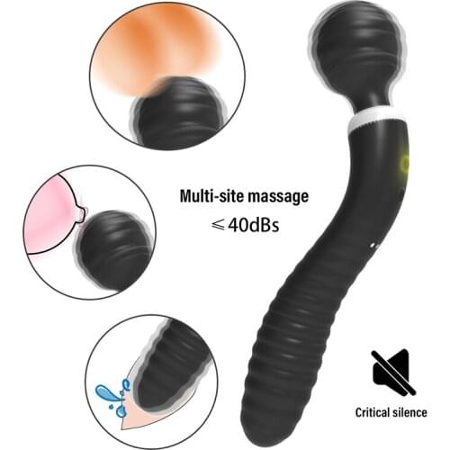 Vibrating Massage Stick USB Recharging Powerful Vibrator Sex Toys for Female 10 Speed Double Vibration Massager Full Body
