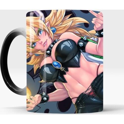 Bowsette Magic Heat Changing Color Heat Reveal Mugs Magic Wine Art Magic Coffee Mug