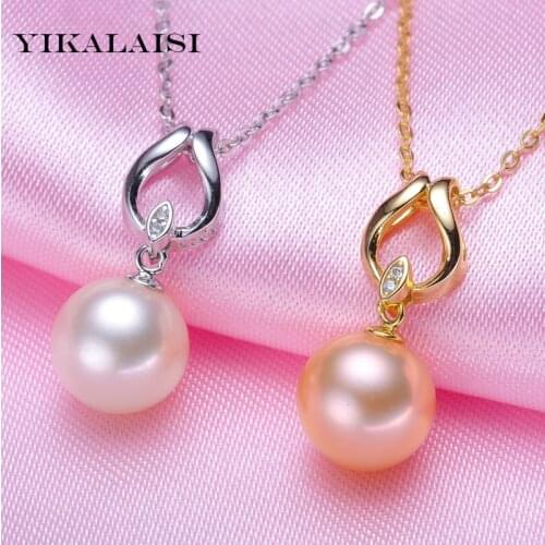 YIKALAISI 2017 100% Freshwater Natural Pearl choker jewelry Pendant 925 Sterling Silver Jewelry Three Colors For Women Gifts