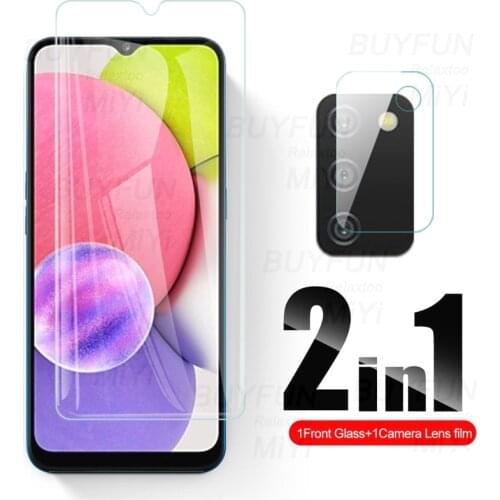 2-in-1 camera lens protective glass for samsung galaxy a03s a03 s a 03s 03 s 2021 armor safty screen protectors tremp film cover