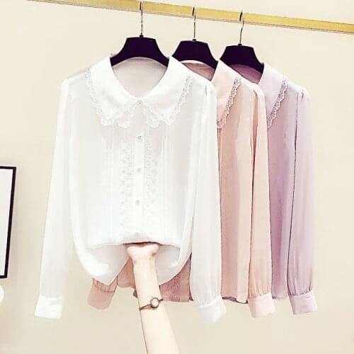 Chiffon shirt top women 2021 new womens spring style French niche design top