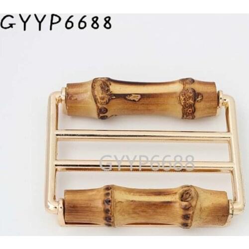10-50-100 pieces 64*57mm bamboo slider buckle bags shoulder strap adjusted buckle handmade metal bag hardware belt buckle