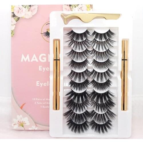 10 Pairs 3D Mink Lashes Natural False Eyelashes Fluffy Soft Dramatic Volume Fake Lashes Eyelash Extension Thick Eyelashes Makeup