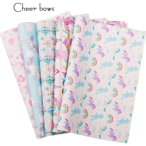 22*30CM Unicorn Synthetic Leather Fabric DIY Hair Bows Apparel Sewing Crafts Accessories Festival Decorative Materials