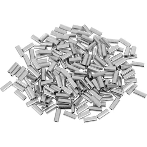 400Pcs Fishing Wire Single Barrel Crimp Sleeves, Tube Brass Wire Rope Clips