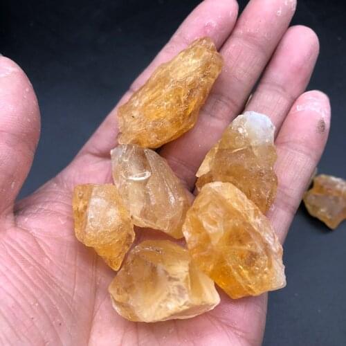 50g Natural Citrine Crystal Rough Raw Stone Yollow Rock Specimen Brazil Original Rock Stones Specimen Healing Collection