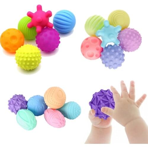 6Pcs Baby Toy Ball Set Develop Babys Tactile Senses Toy Touch Hand Ball Toys Baby Training Ball Massage Soft Ball 0 12 Months