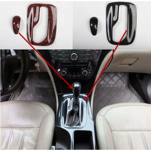 Car sticker ABS carbon fiber grain or wooden gear panel shift knob decoration for 2009-2016 OPEL INSIGNIA G09 car accessories