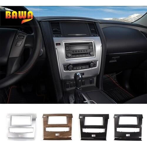 HANGUP ABS Car Center Console Navigation Dashboard CD GPS Panel Cover Interior Stickers for Nissan Patrol 2017 Up Car Styling