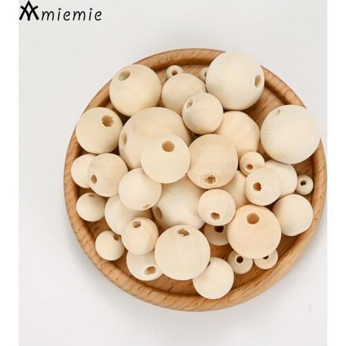 10-100Pcs/Set 6-25mm Round Beads Wholesale Fashion Nature Color Wooden Charm Spacer Beads Diy For Jewelry Making Bracelet DIY