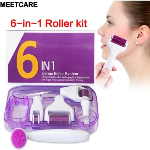 Derma Roller Micro Needle Roller Kit 6in 1 Hydra Microneedling Roller for Eye Face Body Skin Beauty Dermaroller Rejuvenation NEW