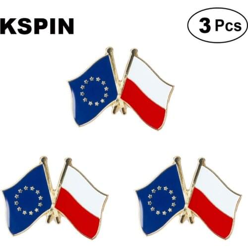 EU & Poland Frendship Lapel Pin Brooches Pins Flag badge Brooch Badges