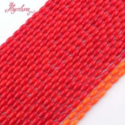 3x6mm Smooth Oval Shape Coral Beads Natural Stone Beads For DIY Necklace Bracelets Earring Jewelry Making 15" Free Shipping