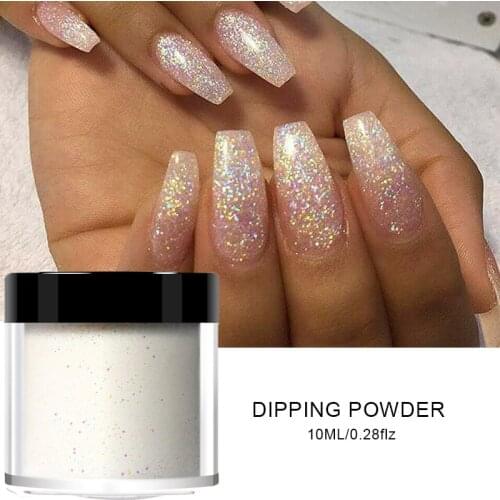 1 Box Holographic Dipping Nail Powders Nails Gradient Glitter Natural Dry Without Lamp Cure Acrylic Powder Nail Art Decorations