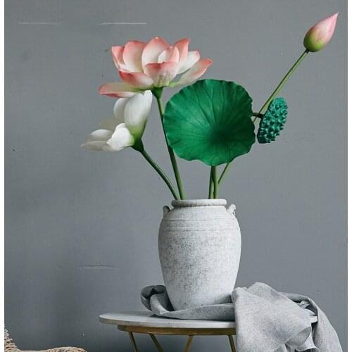 GY Simulated Lotus Leaf Lotus Decorative Fake Flower Lamination Feel Pouch Big Lotus Leaf Props with Rod