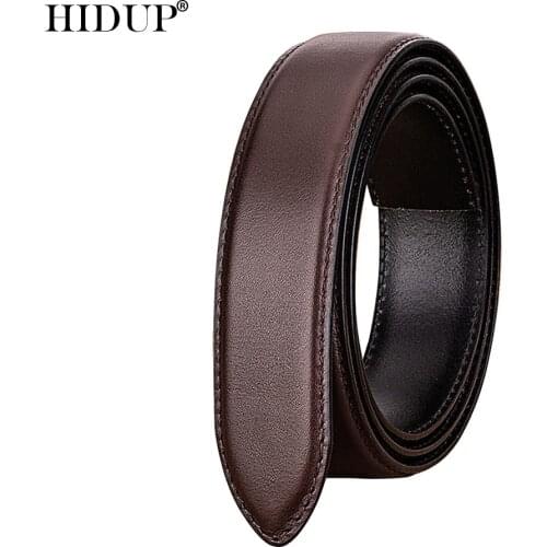 HIDUP Top Quality Cowhide Leather Automatic Model Belts for Women Black&Coffee Strap Belt 2.8cm Width Without Buckles LUWJ17