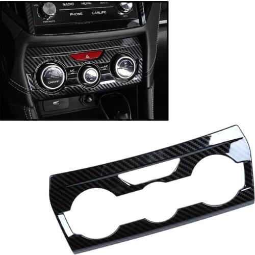 JEAZEA Carbon Fiber Interior ABS Air Condition A/C Control Switch Panel Cover Trim Moludings For Subaru Crosstrek XV 2018
