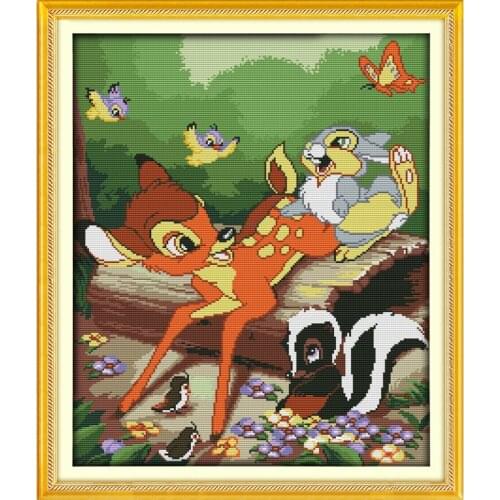 Everlasting Love A Forest Deer Chinese Cross Stitch Kits Ecological Cotton Stamped 14 11CT DIY Gift Wedding Decoration For Home