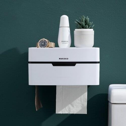 Creative Punch Free Toilet Paper Holder Waterproof Tissue Box Portable Bathroom Storage Box For Home Bathroom Accessories