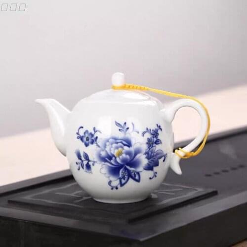 Jingdezhen Creative Blue and White Porcelain Flower Tea Pot Ceramic Office Teapot Household Kettle Kung Fu Gaiwan Drinkware