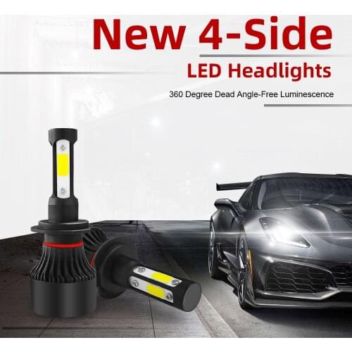 2x H4 LED Car Headlight Bulbs H7 H8 H9 H11 9004 9005 9006 9007 9008 H13 LEDs HB2 HB3 HB4 Auto Lamp Lens Kit Accessories 60W